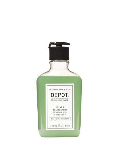 Depot 406 transparent non-foaming shaving gel for beard and contours