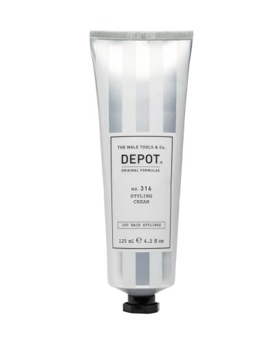 Depot 316 styling cream with medium hold and natural effect for beard, hair, and mustache