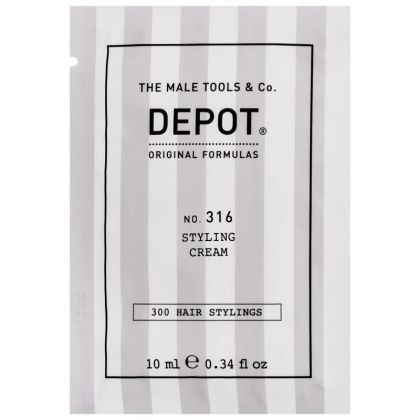 Depot 316 styling cream with medium hold and natural effect for beard, hair, and mustache